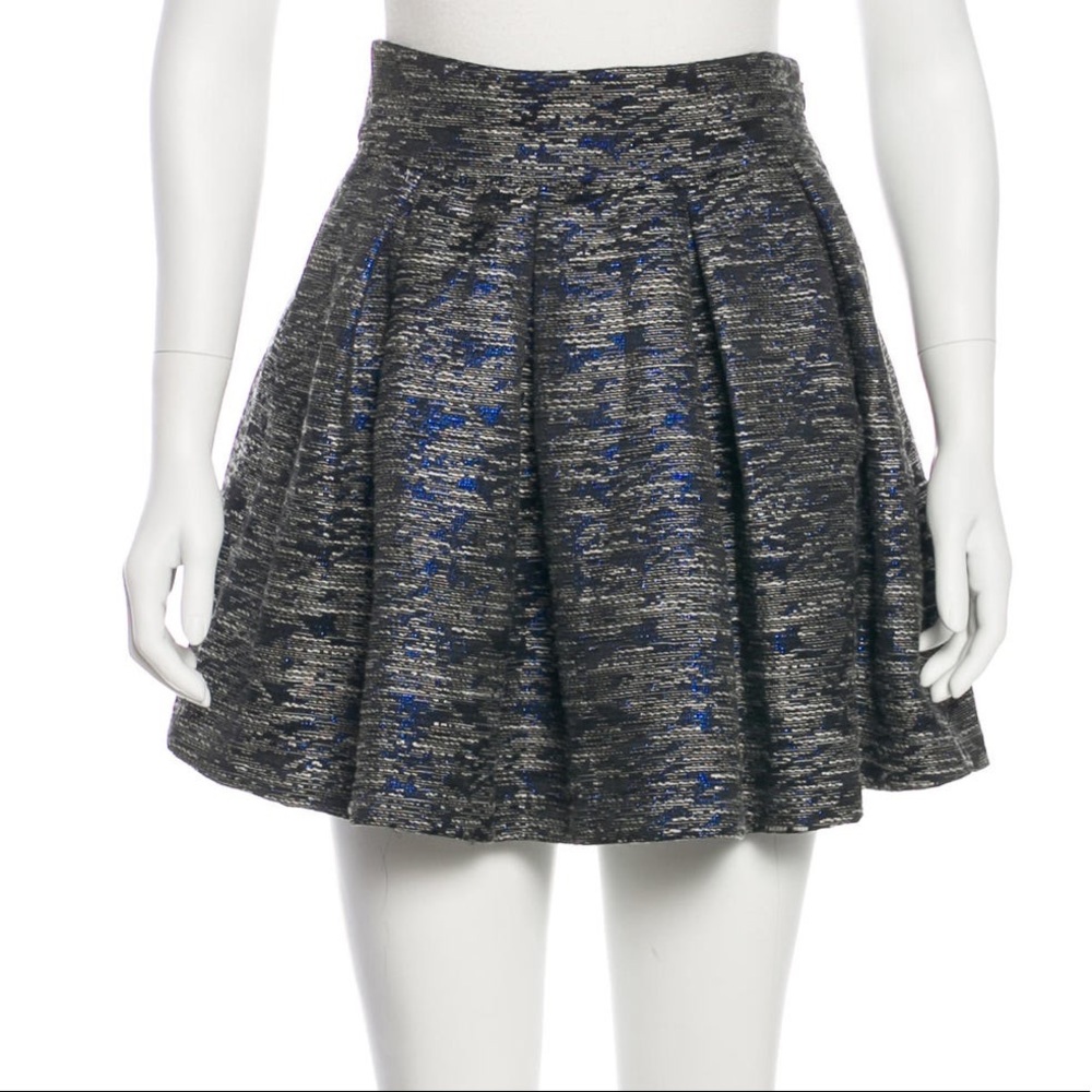 Parker Metallic- Accented Mini Skirt with pockets!